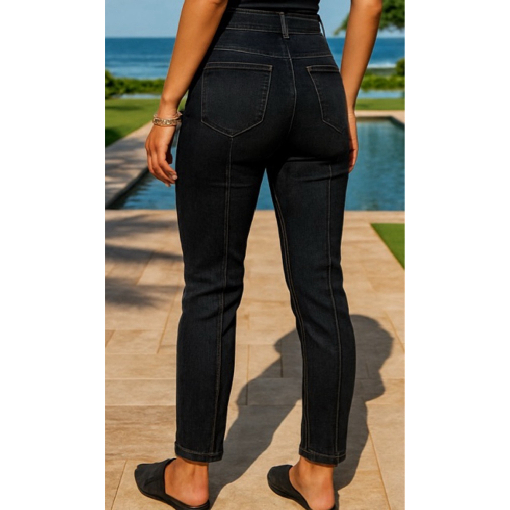 Madewell Denim Jeans Washed Black High Rise Tapered Parisian City Baddie Clean
